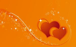 Orange love heart wallpaper thumb