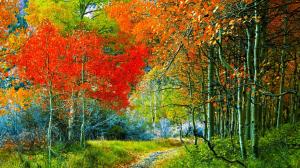 Path Through Autumn Forest wallpaper thumb