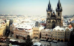 Prague, Czech Republic, city, Old Town Square, winter snow wallpaper thumb