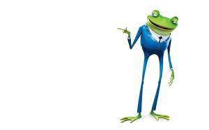 Frog in a blue suit wallpaper thumb