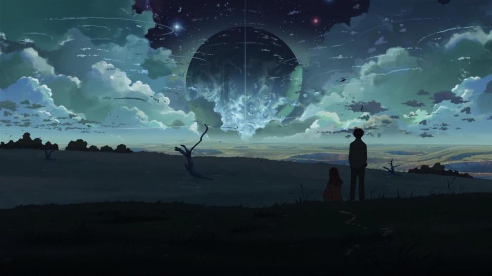 Anime, Surreal, Field, Night, Clouds, 5 Centimeters Per Second wallpaper,anime HD wallpaper,surreal HD wallpaper,field HD wallpaper,night HD wallpaper,clouds HD wallpaper,5 centimeters per second HD wallpaper,1920x1080 wallpaper