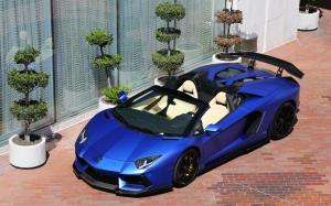 Lamborghini Aventador LP700-4 matte blue supercar wallpaper thumb