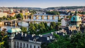 Prague, Czech Republic, city, Vltava river, bridges, houses wallpaper thumb