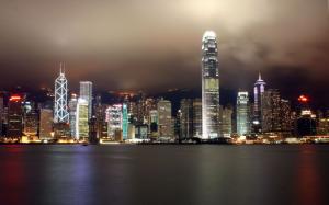 Hong Kong City Ocean Wide HD wallpaper thumb