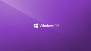 Windows 10, Minimalism, Logo, Purple wallpaper thumb