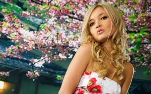 Women, Blonde, Curly Hair, Floral, Flowers wallpaper thumb