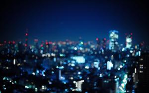 Blurry city lights wallpaper thumb