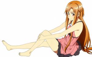 Sword Art Online, Yuuki Asuna, Anime, Anime Girls, Orange Hair wallpaper thumb
