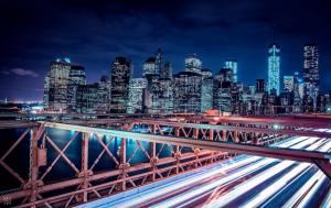 New York bridge in night wallpaper thumb