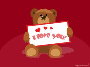 Love, Heart, Romance,Feelings, Bear, Cute, Art Design, I Love You, Red Background wallpaper thumb