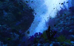 Blue Ocean Fish Reef HD wallpaper thumb