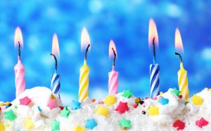 Happy birthday, candles, cake wallpaper thumb