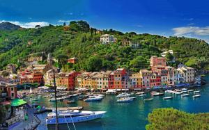 City, Cityscape, Sea, Boat, Building, Forest, Bay, Portofino, Italy wallpaper thumb