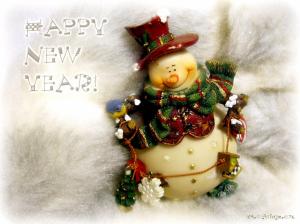 new year, christmas, snowman, congratulation wallpaper thumb