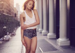Women, Jean Shorts, Legs, Tank Top wallpaper thumb