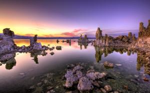Beautiful, Ultra, Landscape, Lake, Sunset, Rocks wallpaper thumb