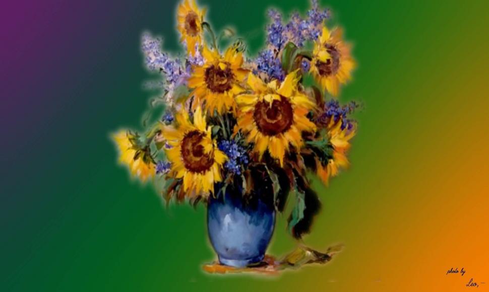 Reproduction Sunflowers Van Gogh wallpaper,vase HD wallpaper,sunflowers HD wallpaper,background HD wallpaper,flowers HD wallpaper,nature & landscapes HD wallpaper,2022x1210 wallpaper