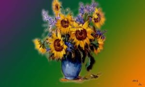 Reproduction Sunflowers Van Gogh wallpaper thumb