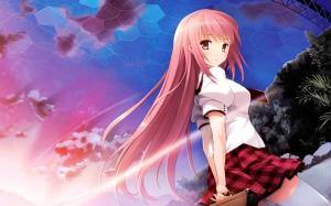 Imouto no Katachi, pink hair anime girl wallpaper thumb