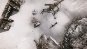 Skyrim Elder Scrolls Snow Aerial Dragons Skeleton HD wallpaper thumb