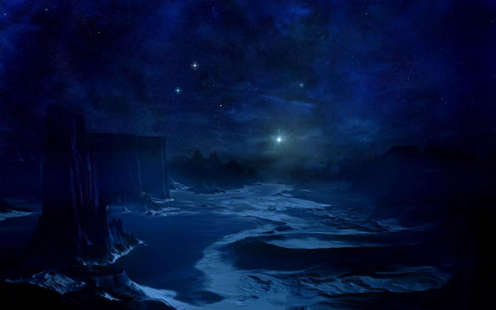 The Blue Cold Night wallpaper,night HD wallpaper,stars HD wallpaper,1920x1200 wallpaper