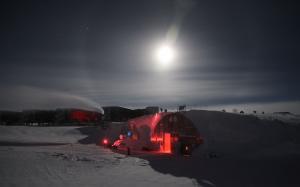 Antarctica Moonlight Snow Stars Night HD wallpaper thumb