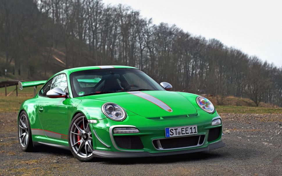 Porsche, 911, gt3, rs 4 0, green, front view wallpaper,porsche wallpaper,rs 4 wallpaper,green wallpaper,front view wallpaper,1680x1050 wallpaper