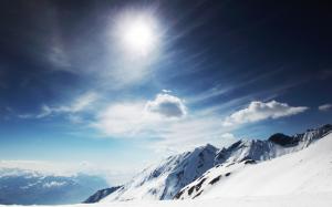 Sunny Snowy Mountains HD wallpaper thumb