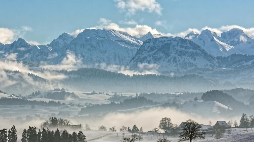 Mountain Range Covered in Snow wallpaper,Winter HD wallpaper,3840x2160 wallpaper