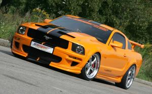 Tuning, Mustang, Car, Orange, Black, Ford Mustang wallpaper thumb