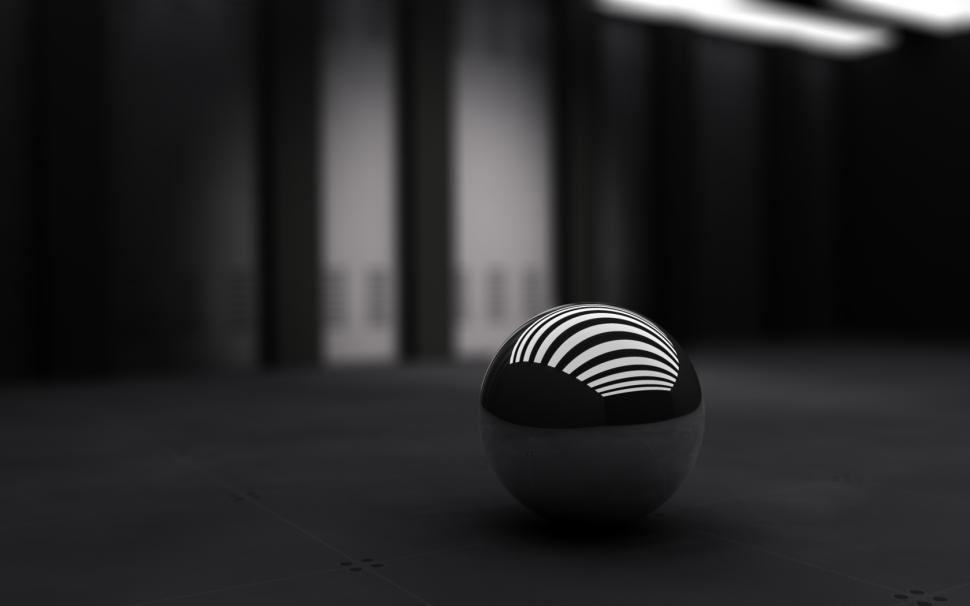 3D Black Ball wallpaper,black wallpaper,ball wallpaper,1680x1050 wallpaper