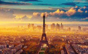France, Paris, the Eiffel Tower, autumn, sky, clouds, morning wallpaper thumb