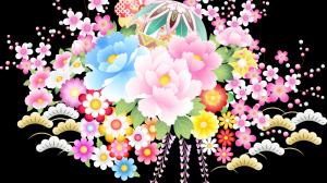 Colorful vector flowers wallpaper thumb
