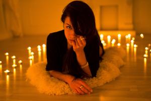 Marina Shimkovich, Woman, Lying, Floor, Candles, Ring wallpaper thumb