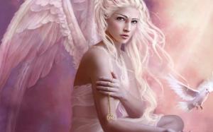 Angel girl white hair wallpaper thumb