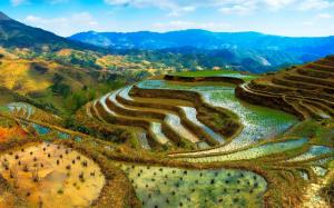 China, terraces, water, mountains, beautiful scenery wallpaper thumb