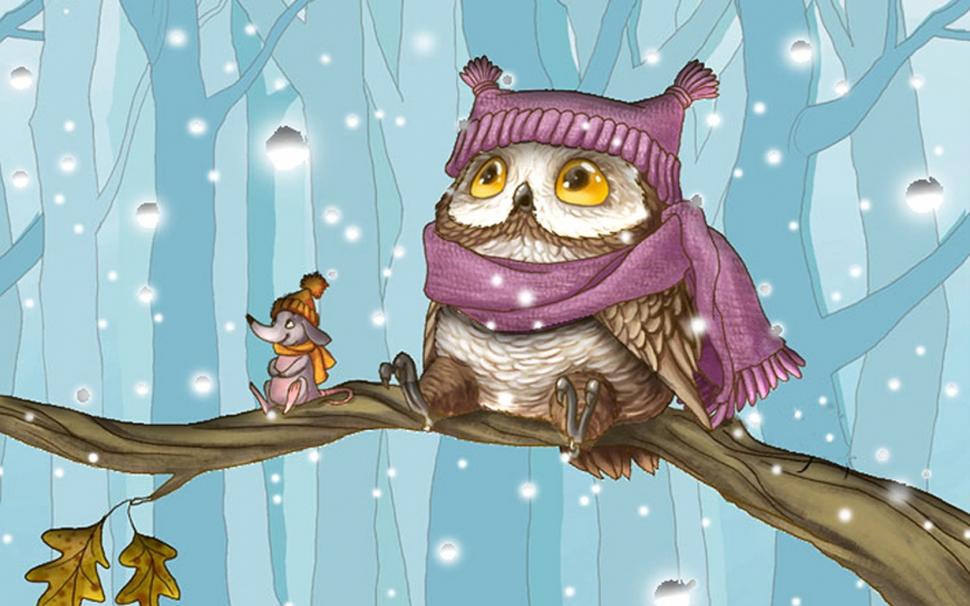 Owl, snow, birds, branch, winter wallpaper,owl wallpaper,snow wallpaper,birds wallpaper,branch wallpaper,winter wallpaper,1680x1050 wallpaper