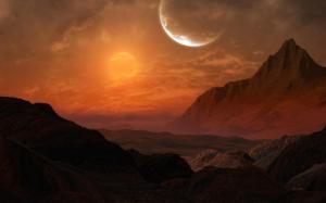 Sunset on the red planet wallpaper thumb