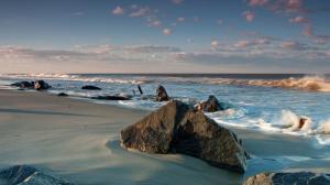 Beach Ocean Rocks Stones HD wallpaper thumb