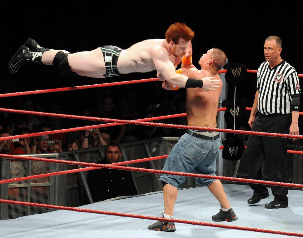 John Cena Fight with Sheamus wallpaper,john cena HD wallpaper,sheamus HD wallpaper,2860x2247 wallpaper