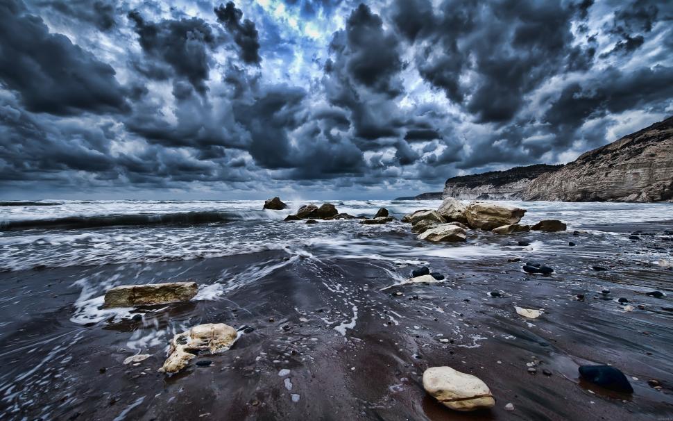 Stormy Clouds Over the Sea wallpaper,Scenery HD wallpaper,2880x1800 wallpaper