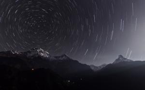 Timelapse Stars Mountains Night Spin HD wallpaper thumb