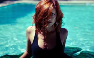 Sierra Love, Woman, Swimming Pool, Redhead wallpaper thumb