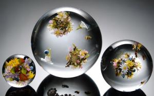 Flowers in marbles wallpaper thumb