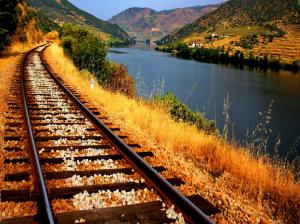 Railroad Alongside To River wallpaper thumb