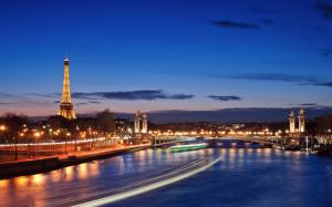 French cities of Paris night scene wallpaper thumb