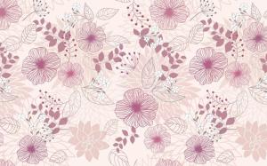 Flowers and leaves pattern wallpaper thumb