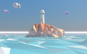 Lighthouse Ocean Polygon Art HD wallpaper thumb