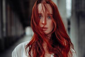 redhead face model women portrait wallpaper thumb