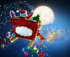 Holidays Christmas Gifts Santa Claus Moon wallpaper thumb